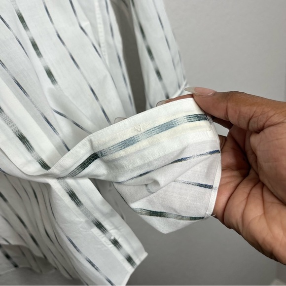 Jhane Barnes Men Dress Shirt 16.5" / 33-34 White Ombre Gray Stripe Large - Picture 7 of 12